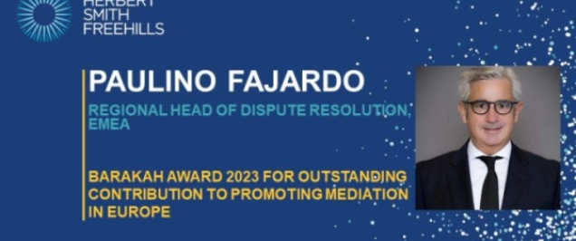 HSF's Paulino Fajardo receives the Barakah Award for outstanding contribution to mediation